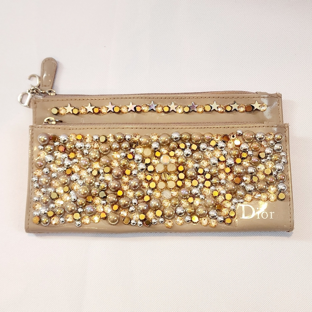 Dior Beauty Pouch Handmade Pearl Chaos Embellished Clutch